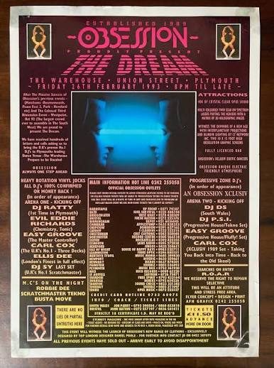 Flyer for Obsession - The Dream - Plymouth
