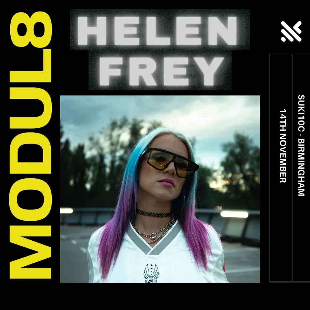 Flyer for MODUL8 x Helen Frey - 100% Techno 0% Compromise