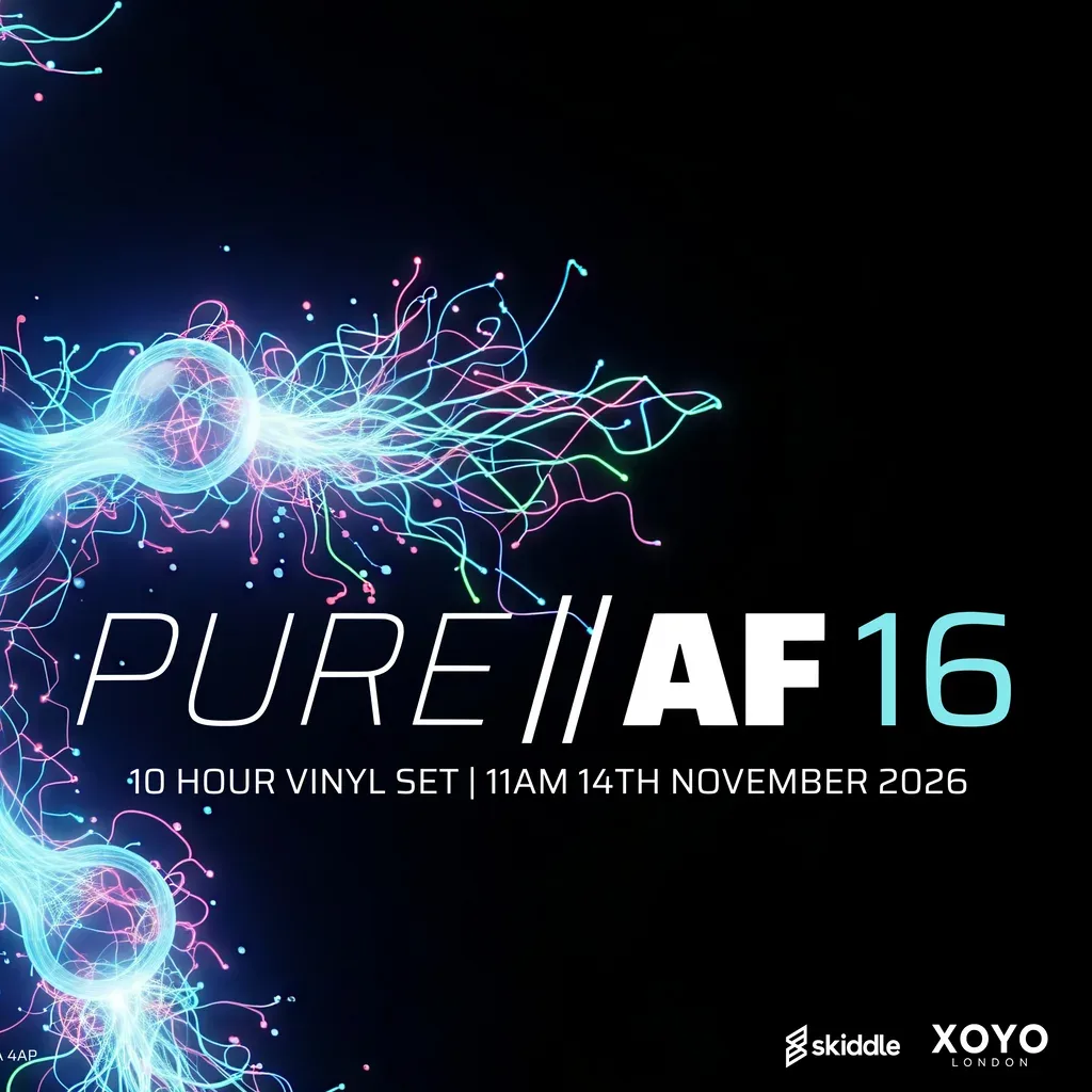 Flyer for Pure Andy Farley 2026 - 10 Hour Vinyl Set - 16th Birthday