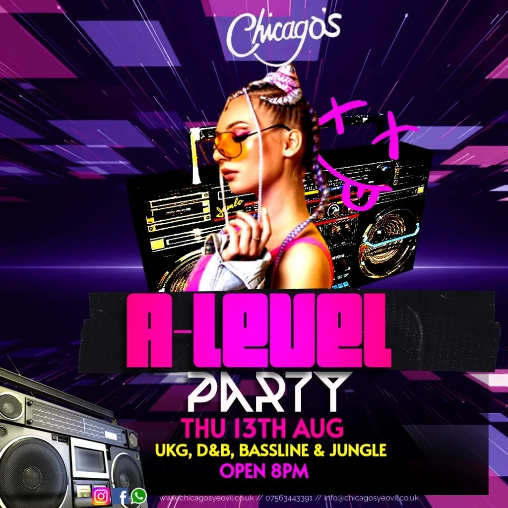 Flyer for A levels party