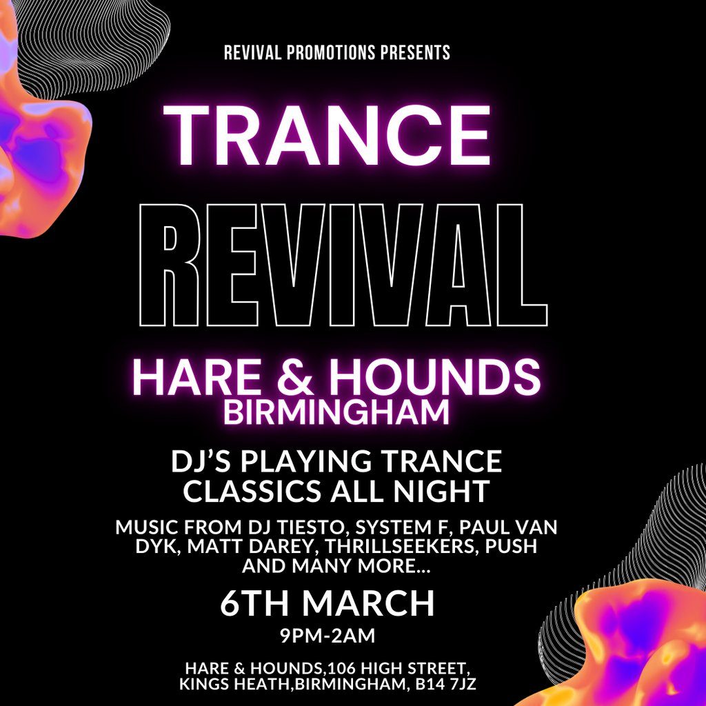 Flyer for Trance Revival
