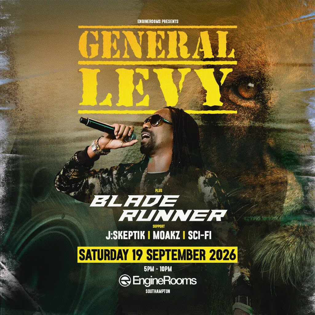 Flyer for EngineRooms Presents: General Levy