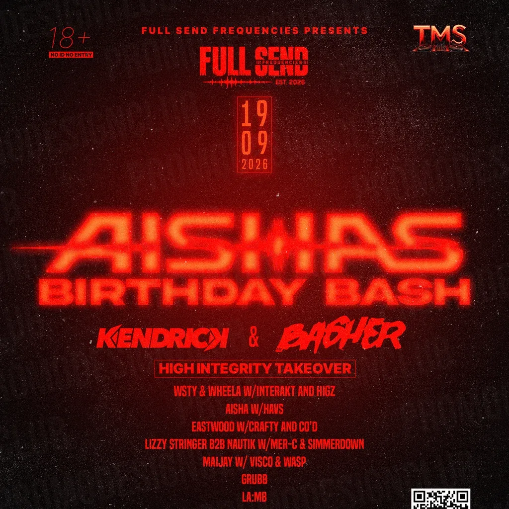 Flyer for FullSendFrequencies Presents: Aisha's Birthday Bash