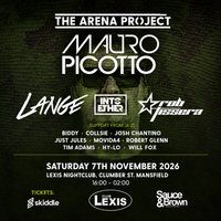 Flyer for The Arena Project pres Mauro Picotto, Lange & Rob Tissera