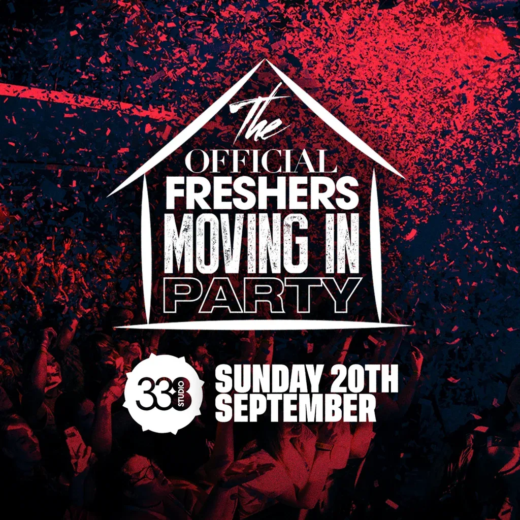 Flyer for The 2026 Official London Freshers Moving In Party @ Studio 338