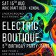 Flyer for Electric Boutique 5th Birthday Party