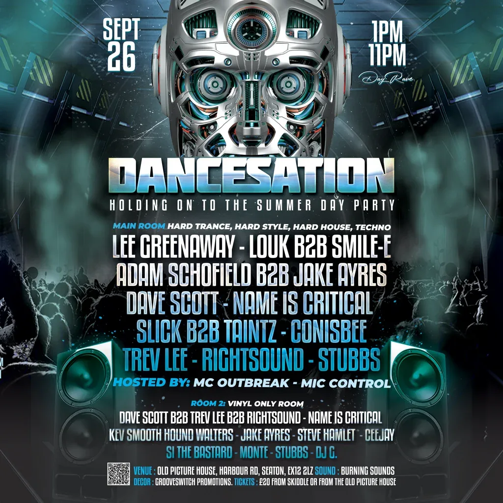 Flyer for Dancesation, Holding On to The Summer, Day Party