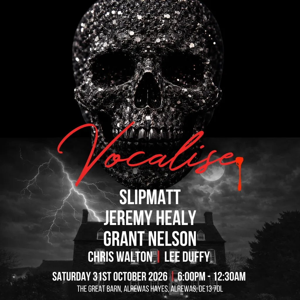 Flyer for Vocalise Halloween Ft. Slipmatt // Jeremy Healy // Grant Nelson