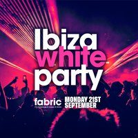 Flyer for The 2026 Freshers Ibiza White Party at FABRIC!