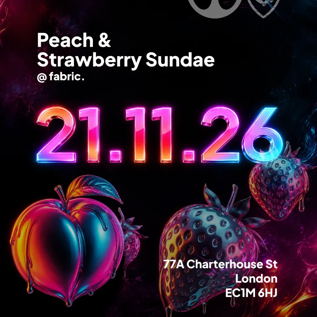 Flyer for Peach & Strawberry Sundae @fabric