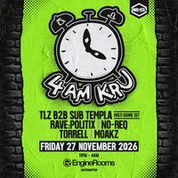 Flyer for WHE Presents: 4am Kru + Support