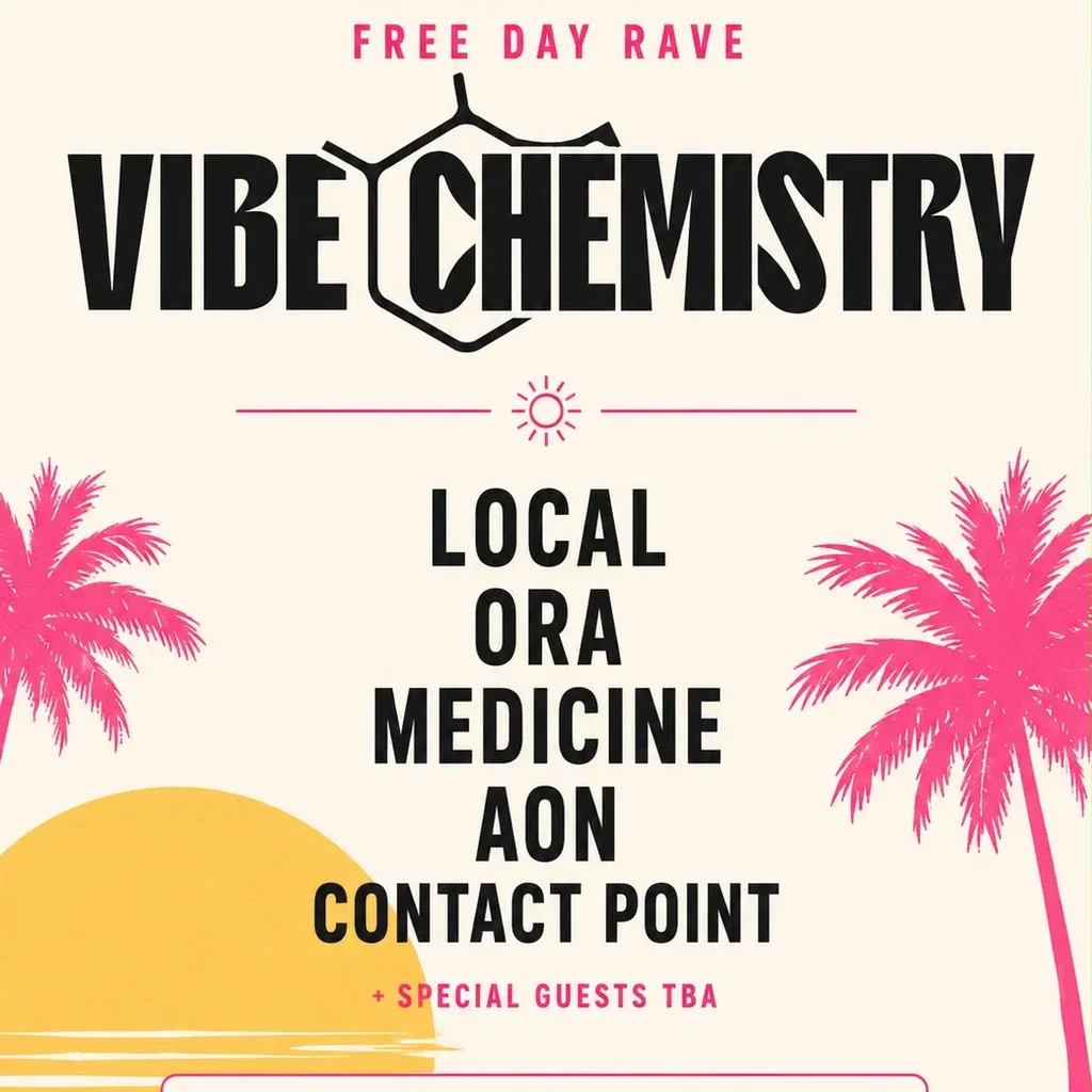 Flyer for MYE Free Day Rave with Vibe Chemistry & More!