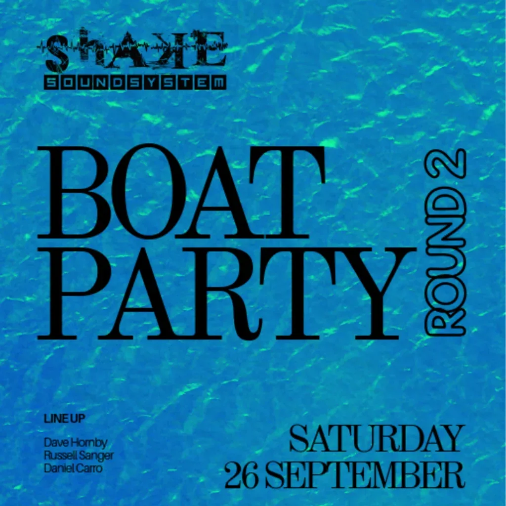 Flyer for Shake Boat Party - Round 2!