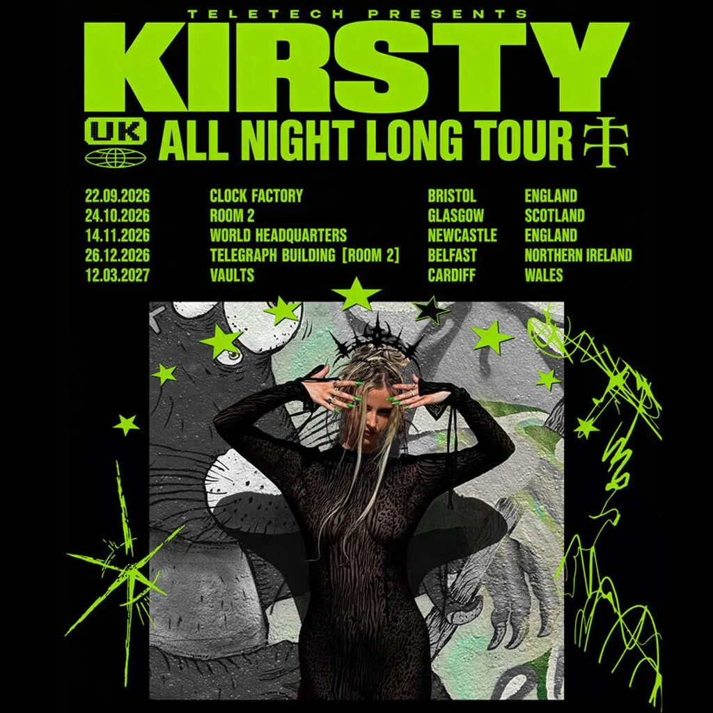 Flyer for Teletech: KIRSTY [All Night Long] - Bristol
