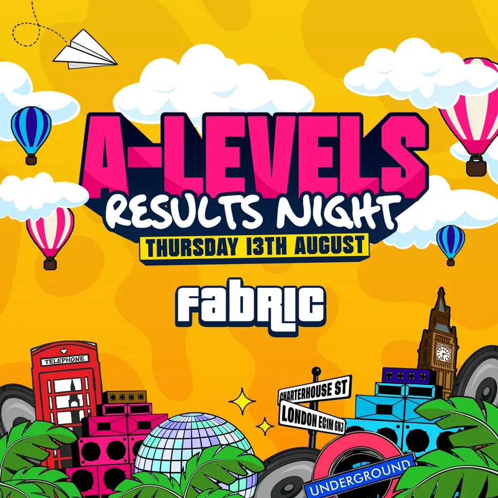 Flyer for The Biggest A-Level Results Night Party 2026