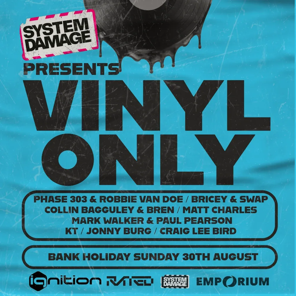 Flyer for System Damage Presents Vinyl Only