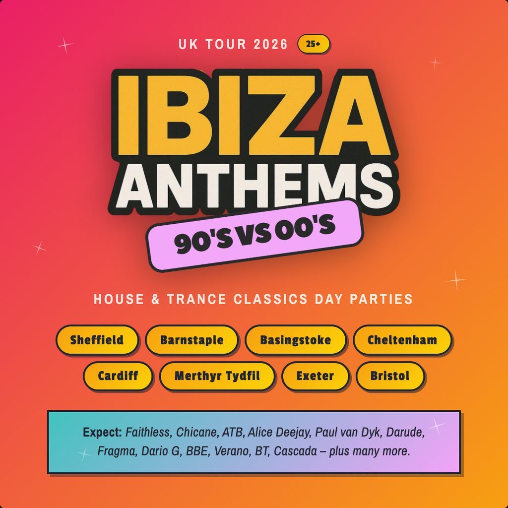 Flyer for Ibiza Anthems - 90's vs 00's - Oxford