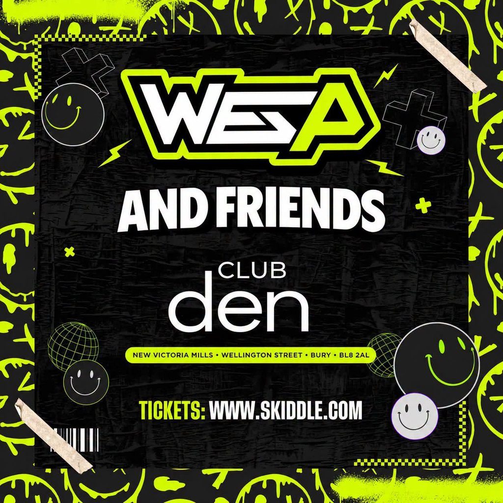 Flyer for Wes P & Friends At The Den Warehouse, Bury