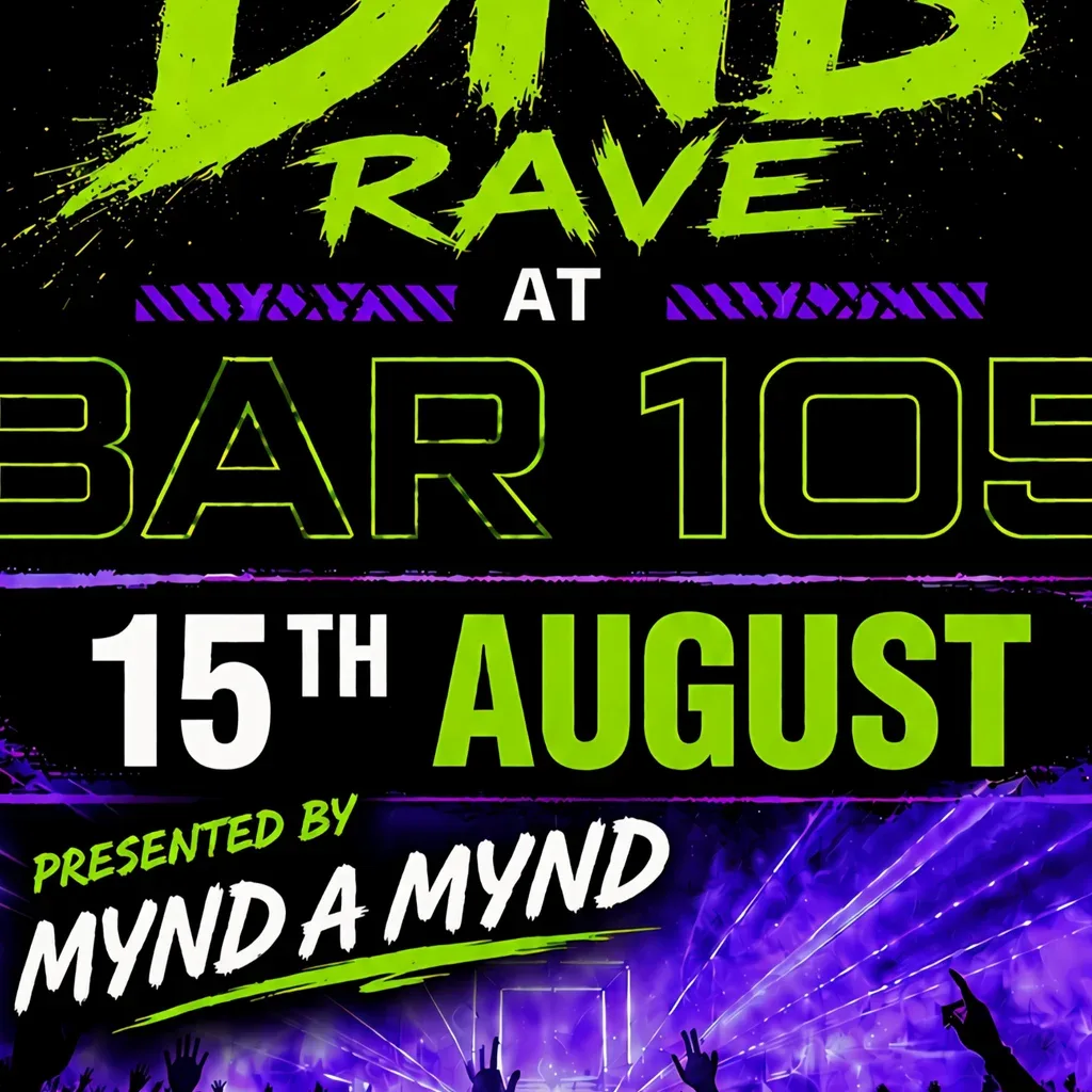 Flyer for Mynd a Mynd RAVE