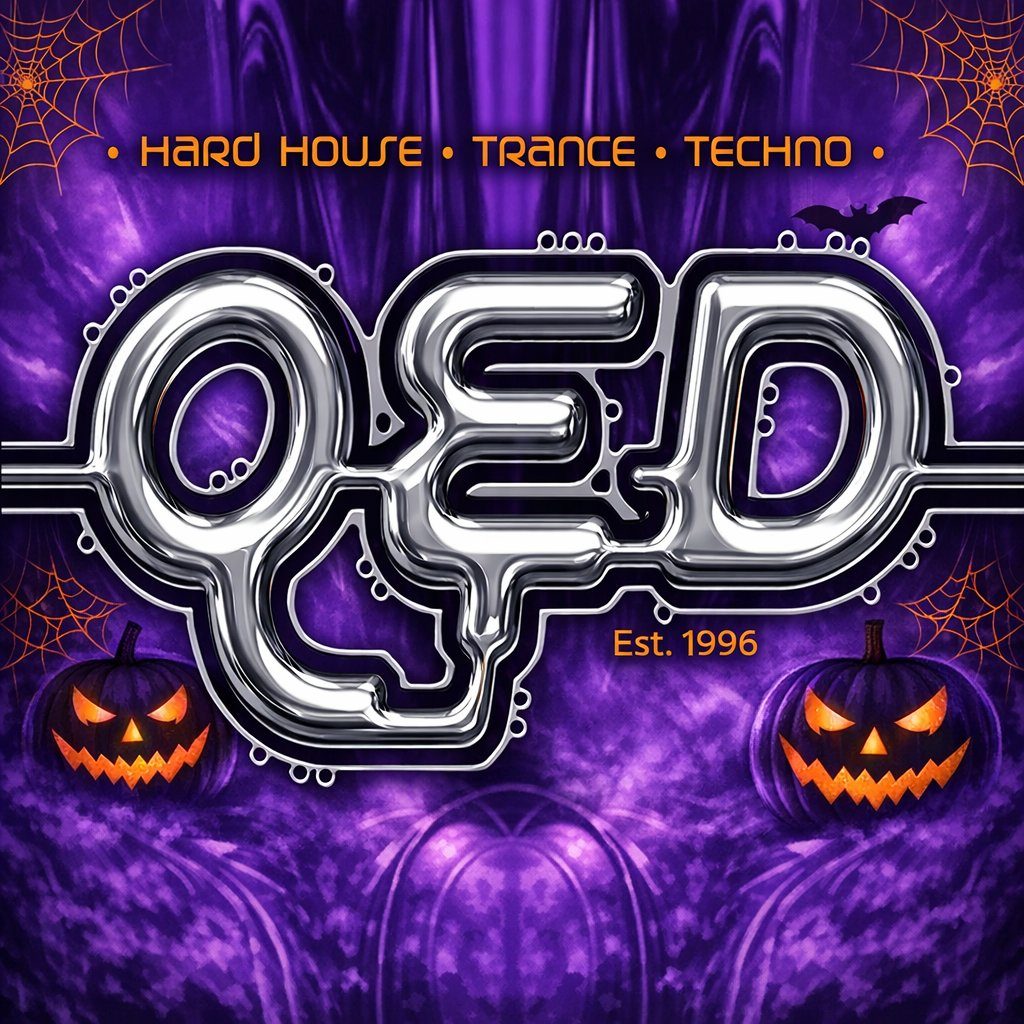 Flyer for QED Halloween Pty, Brighton, Hard House, Funky House, Sat 31-Oct