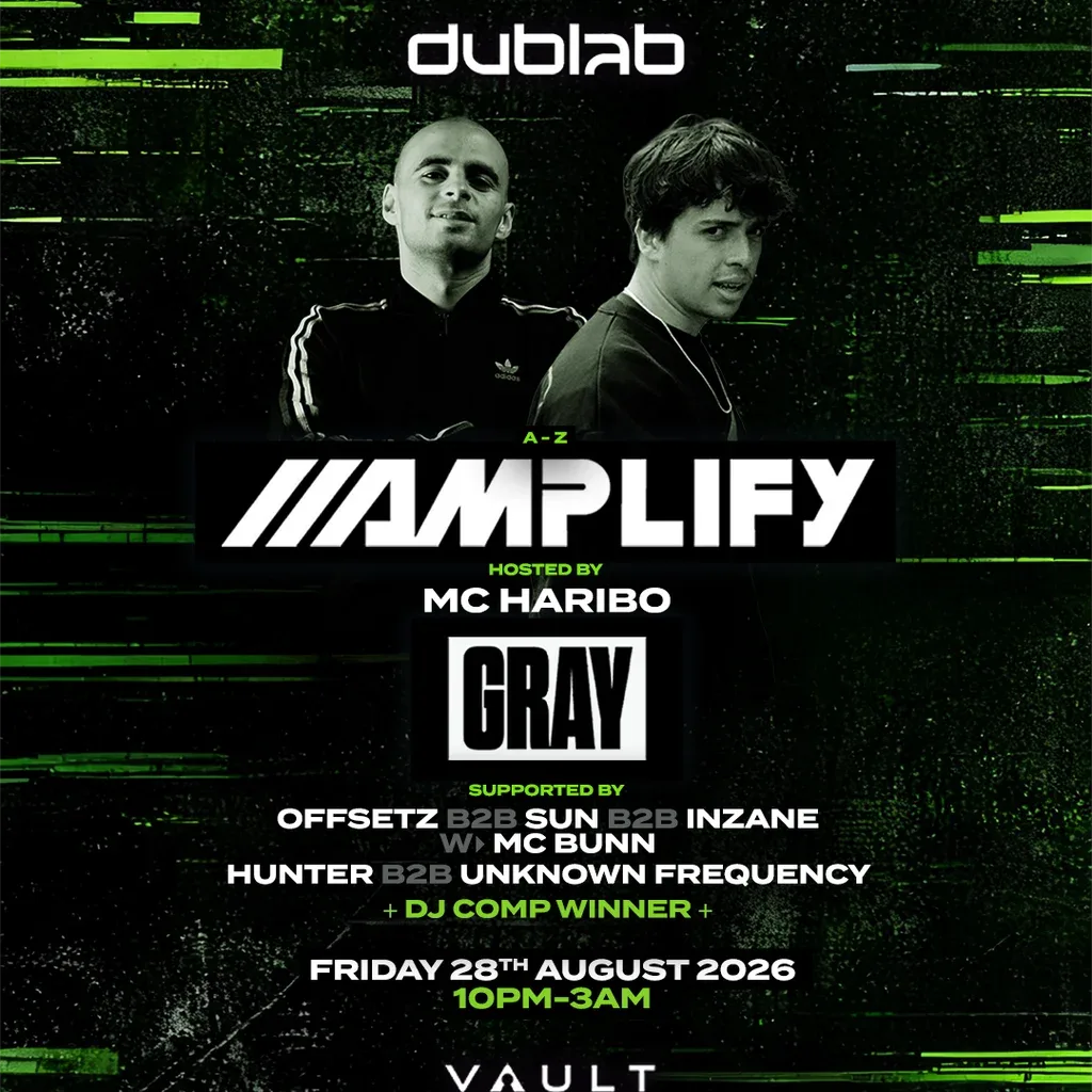 Flyer for Dublab: Amplify & Gray