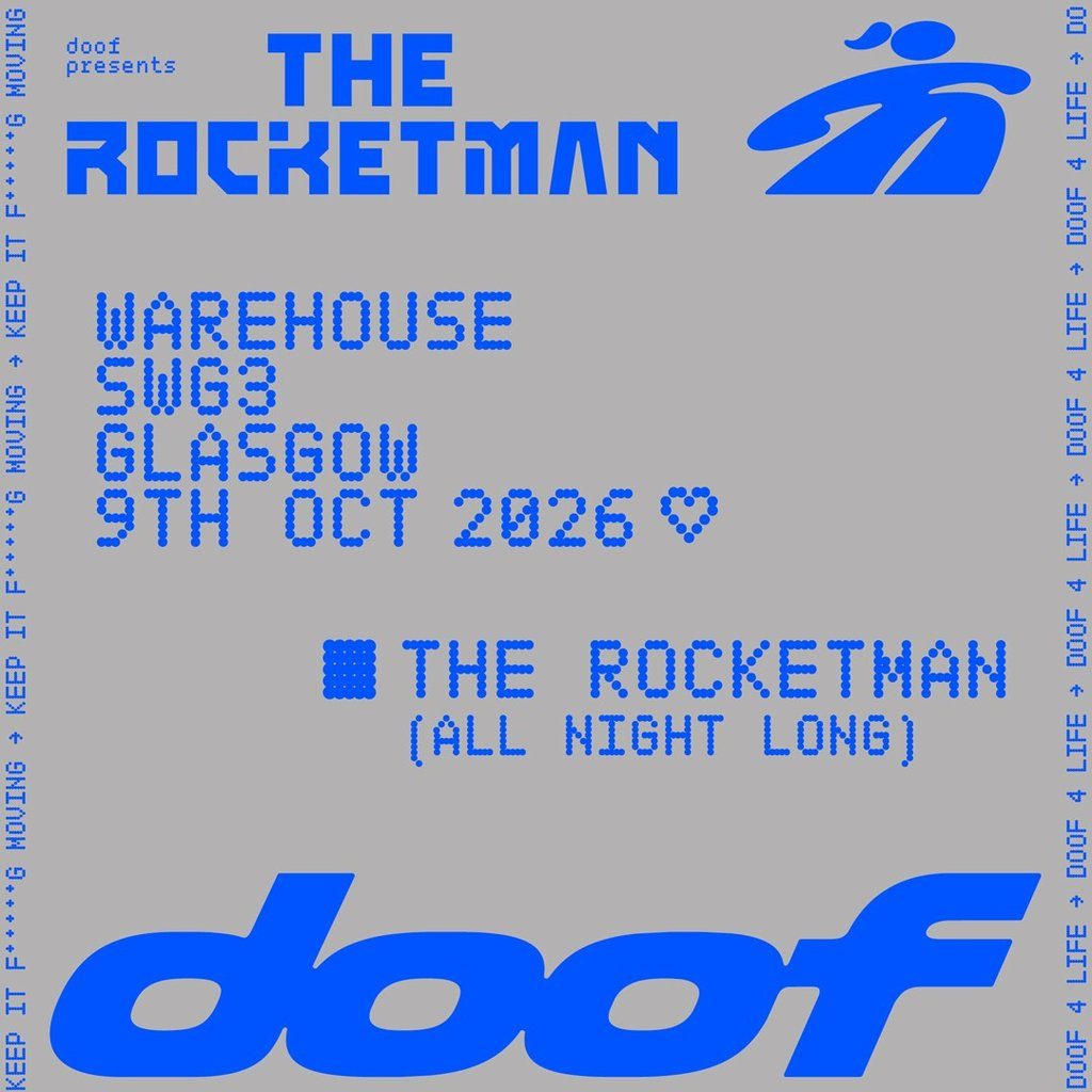 Flyer for Doof presents The Rocketman - All Night Long