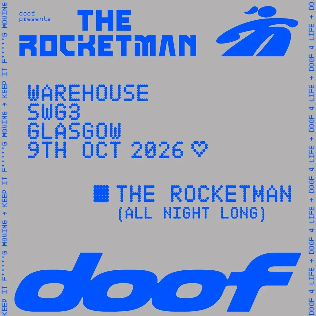 Flyer for Doof presents The Rocketman - All Night Long