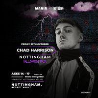 Flyer for Mania U18 x Shutdown: Nottingham Halloween W/ CHAD HARRISON