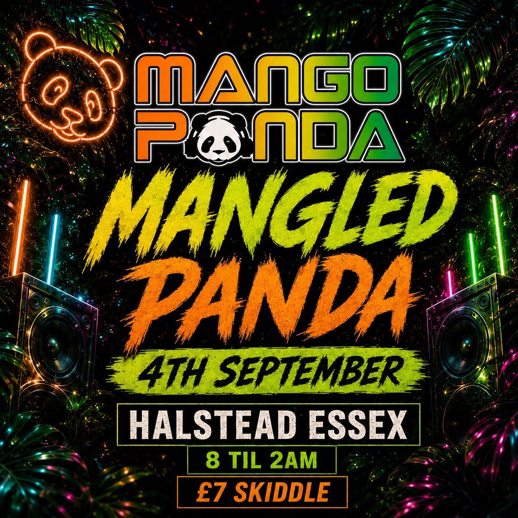 Flyer for Mangled Panda Local DnB Allstars - Halstead