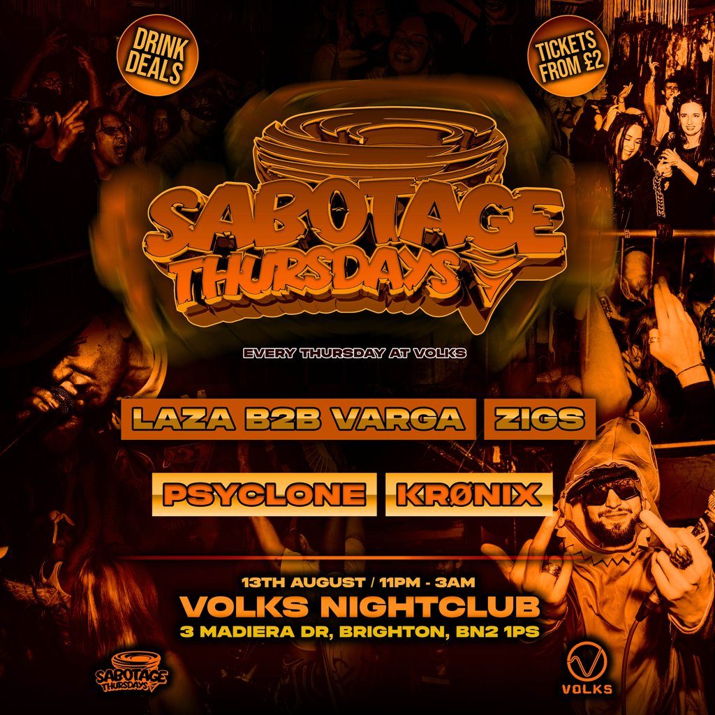 Flyer for Sabotage Thursdays