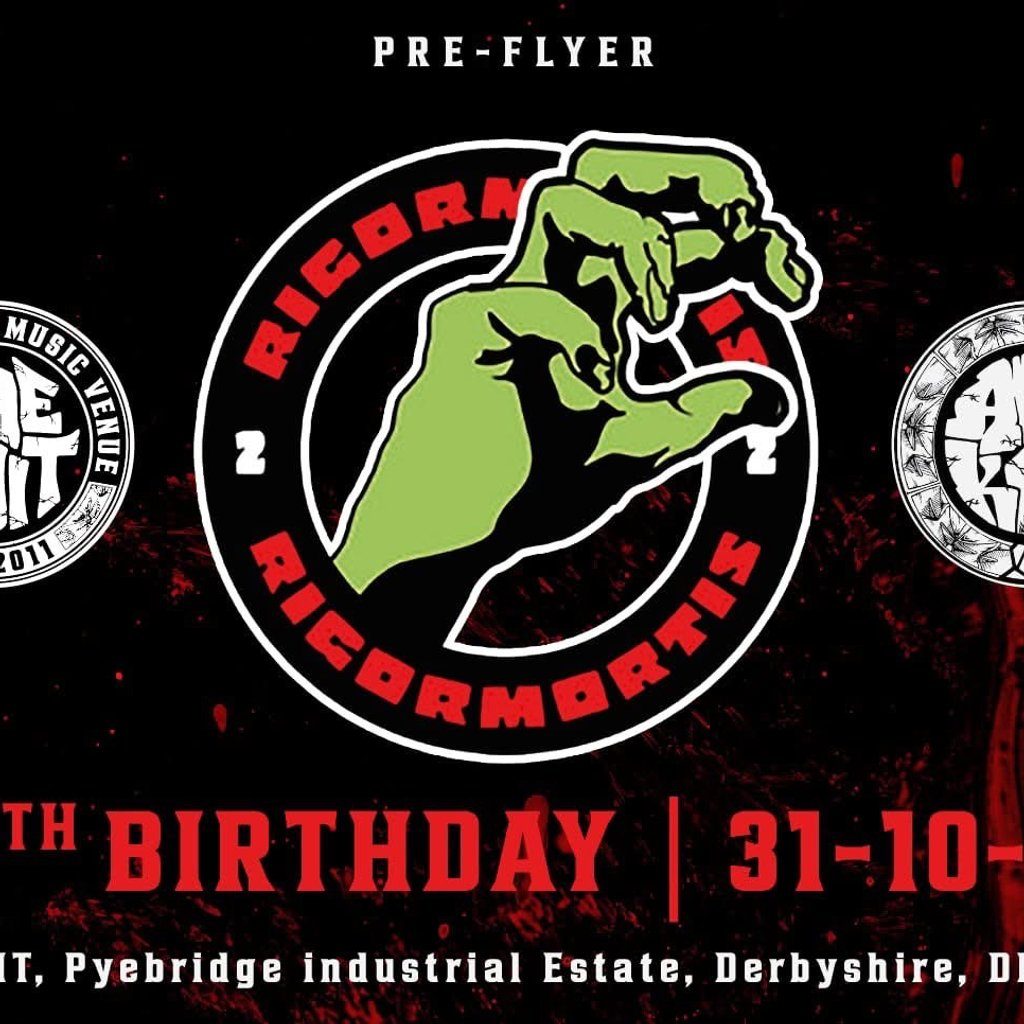Flyer for RIGORMORTIS 20th Birthday