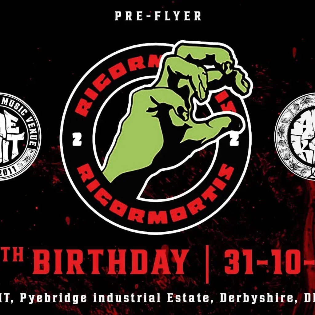 Flyer for RIGORMORTIS 20th Birthday