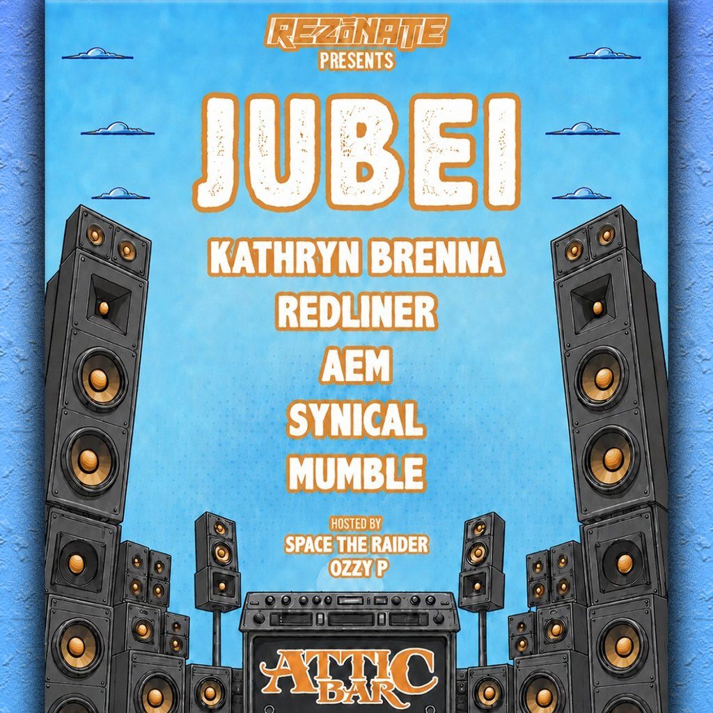 Flyer for Rezonate presents: Jubei + more