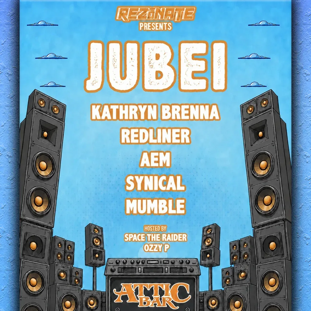 Flyer for Rezonate presents: Jubei + more