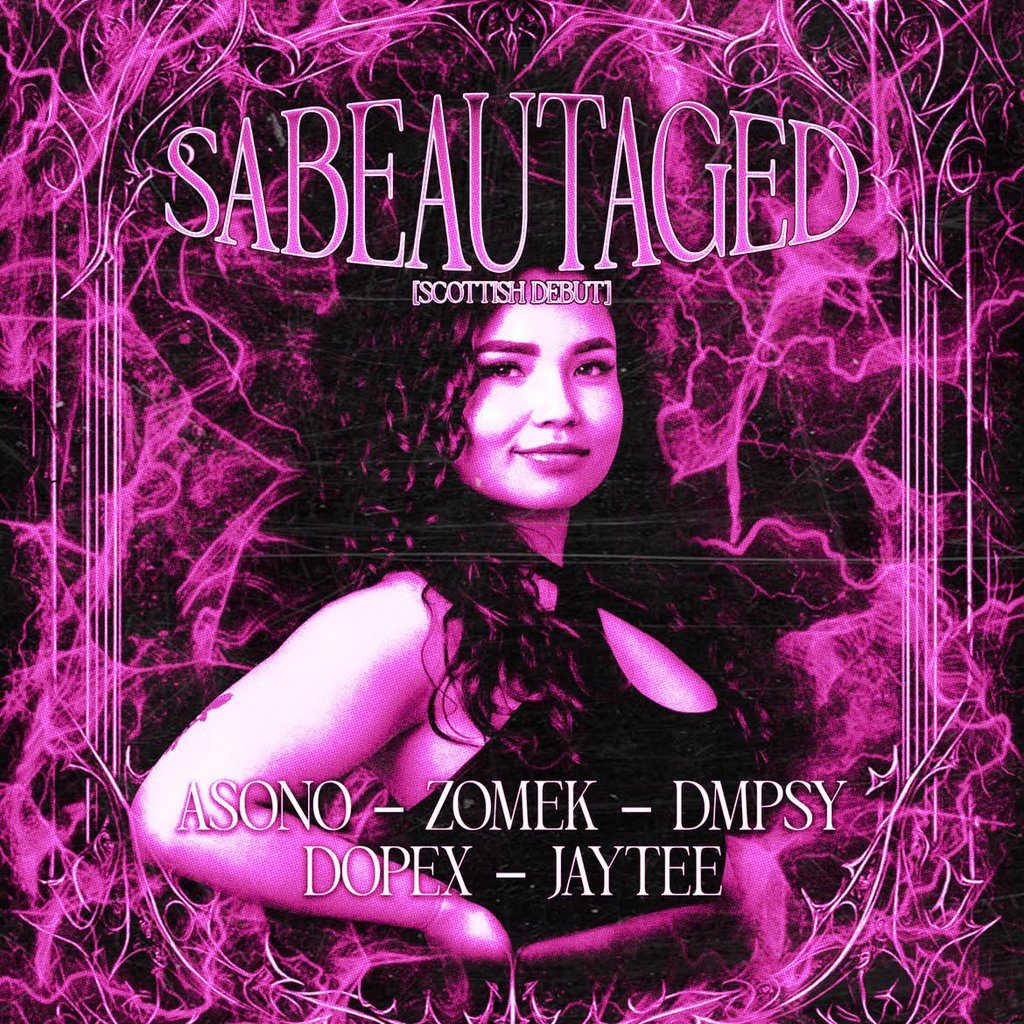 Flyer for Queens Of Chaos Presents: Sabeautaged + Support