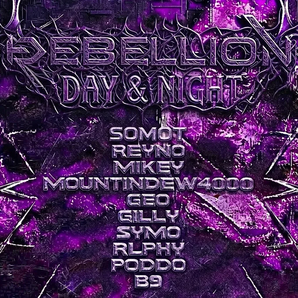 Flyer for Rebellion Day & Night Party