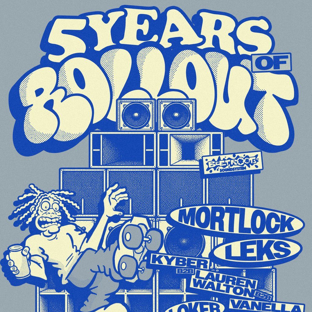 Flyer for 5 Years of Rollout Records: Mortlock, Leks & More...