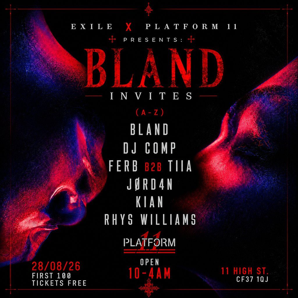 Flyer for Exile x platform11 bland invites