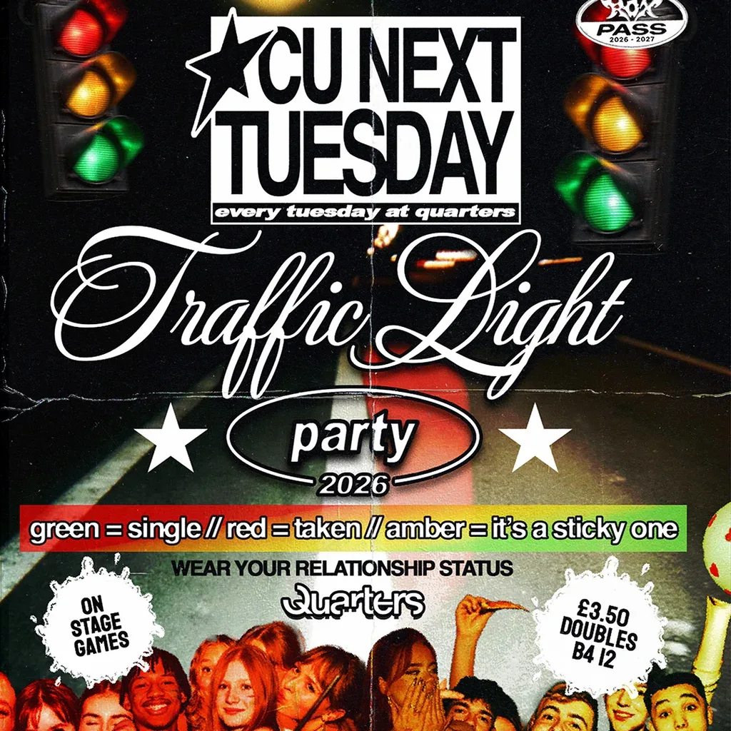 Flyer for CU NEXT TUESDAY | Traffic Light Party | 06/10/2026