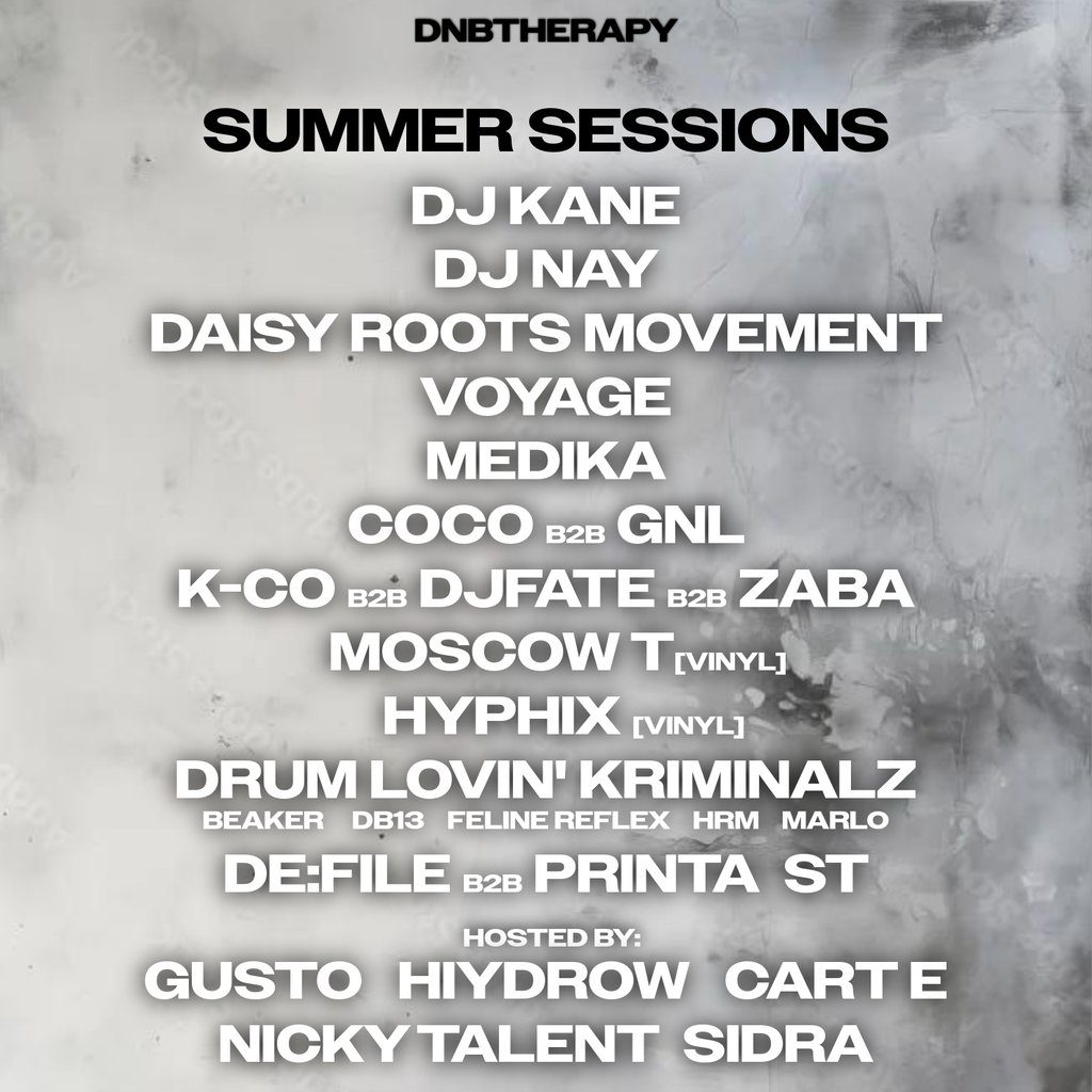 Flyer for dnbtherapy: SUMMER SESSIONS: Carnival WarmUp