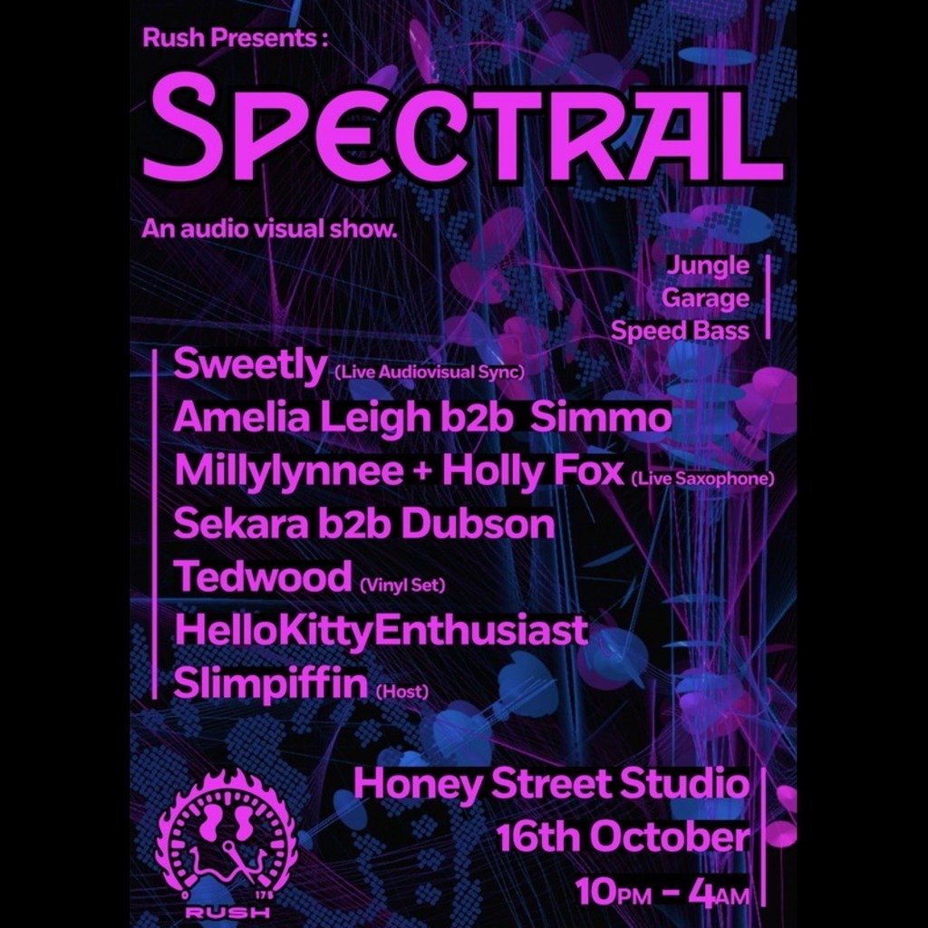 Flyer for RUSH Presnts : Spectral // JUNGLE // GARAGE