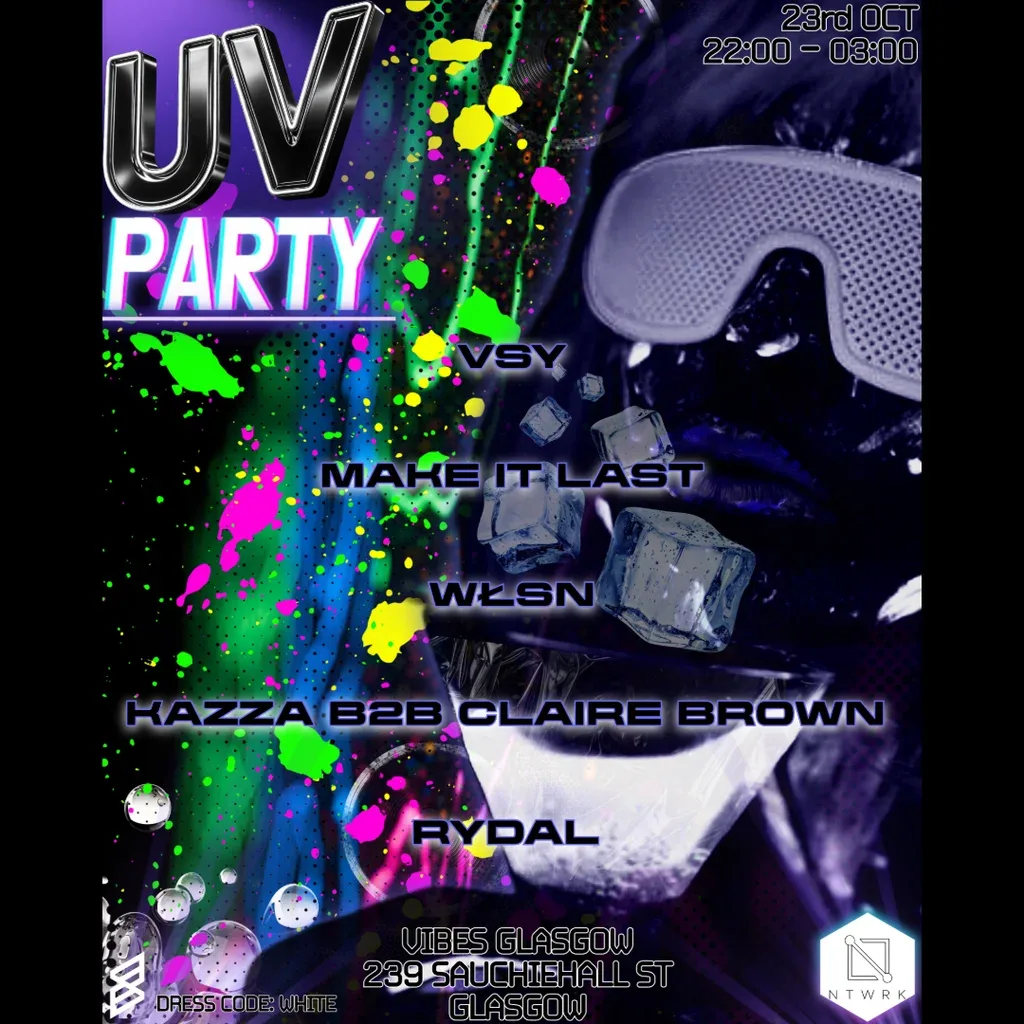 Flyer for NTWRK Presents: UV PARTY