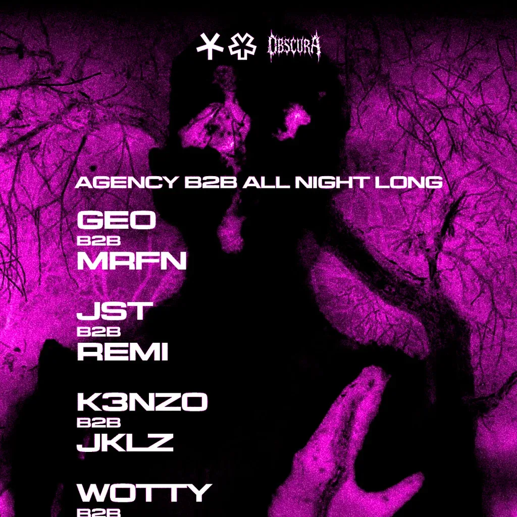 Flyer for LOVEHATE x OBSCURA B2B ALL NIGHT LONG