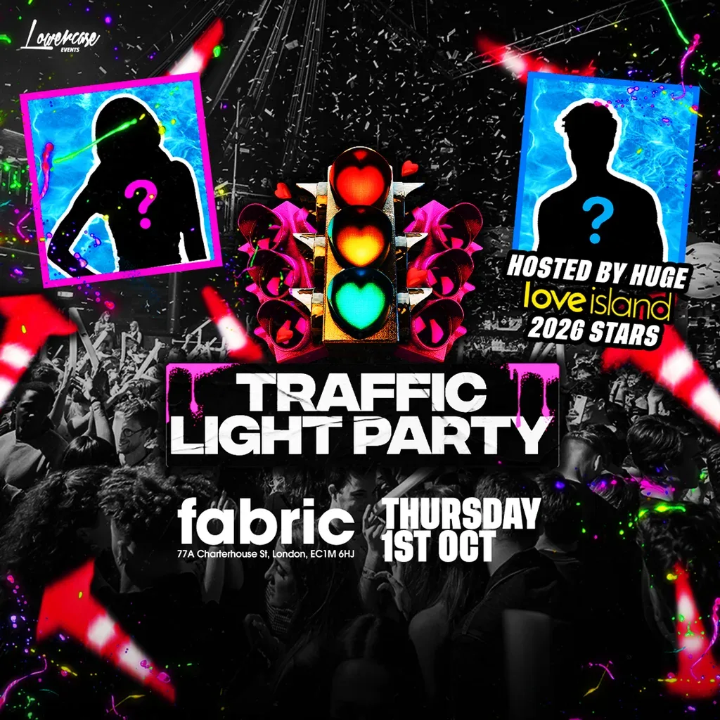 Flyer for Freshers Traffic Light Party Hosted By Love Island 2026 Stars