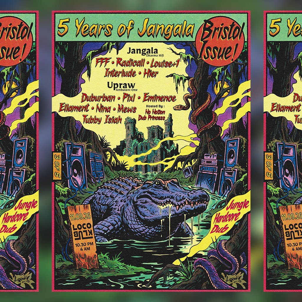 Flyer for 5 years of Jangala : Bristol Issue