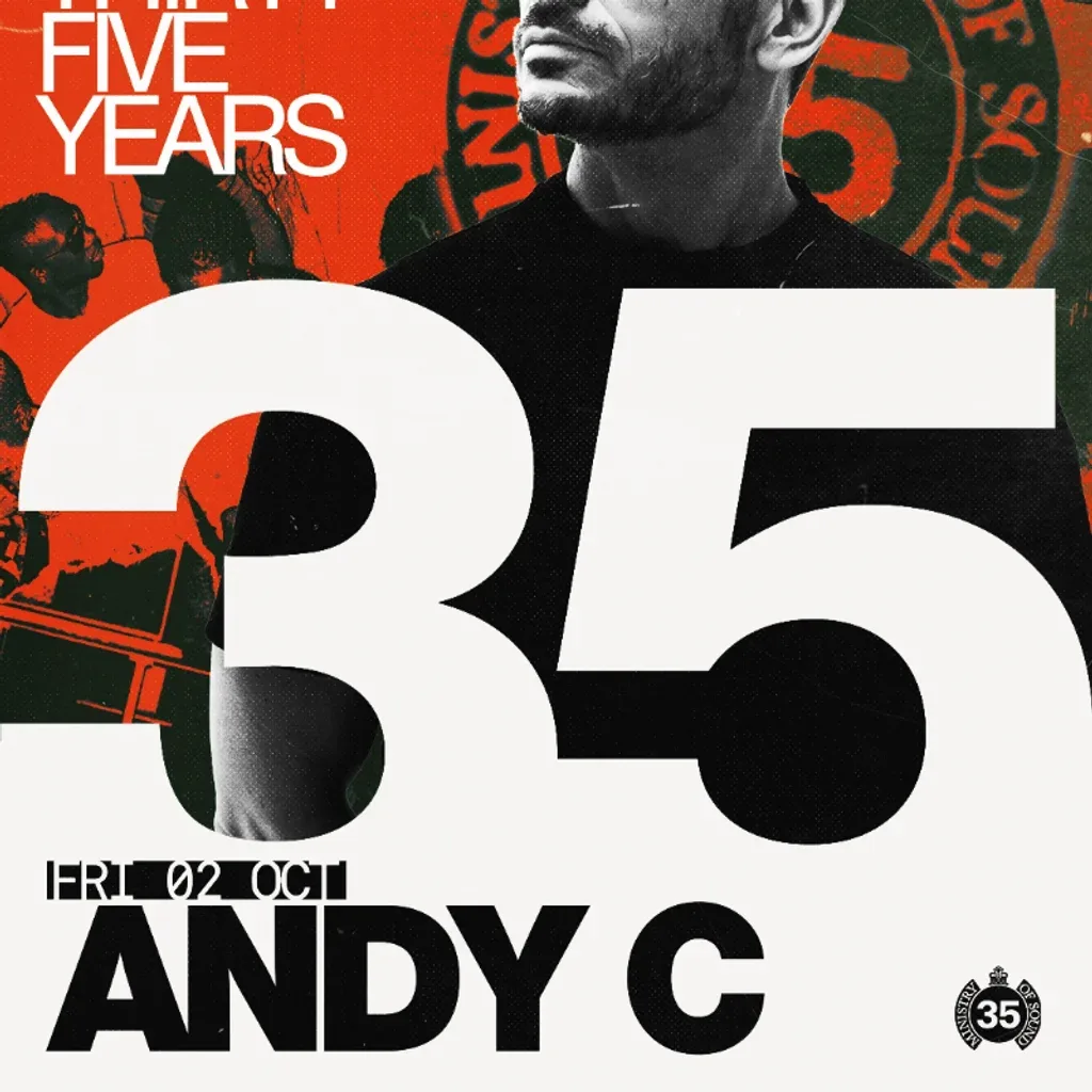 Flyer for MoS Birthday - 35 years: Andy C (3-Hour Extended Set)