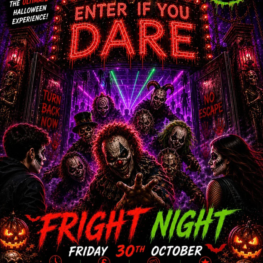 Flyer for U18s Halloween FriGht NiGHt - Wellingborough