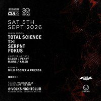 Flyer for 30 years of C.I.A. - Total Science, T>I , Serpnt, Fokus