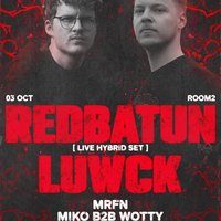 Flyer for Unbound x Obscura presents: Redbatun & Luwck