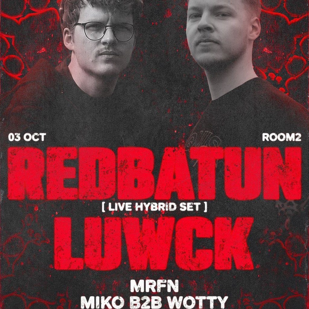 Flyer for Unbound x Obscura presents: Redbatun & Luwck